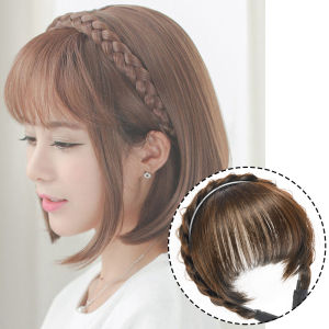 Women Girls Clips In Hair Extension Wig Bangs Hairband Fake Hair Headband Fringe Hair Extension Hair Accessories Hairpiece Clips