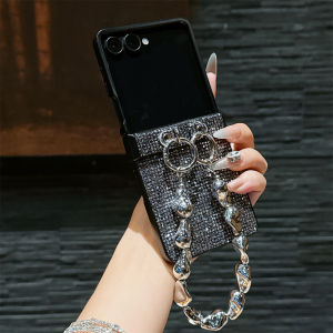 Diamond Sparkling Powder Wrist StrapPhone Case for Samsung Galaxy Z Flip 7 6 5 4 Flip6 Flip5 Flip4 Flip7 FE 5G Protective Cover