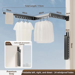 MINGZHI | Foldable Wall Mounted Invisible Adjustable Multi-purpose Drying Rack