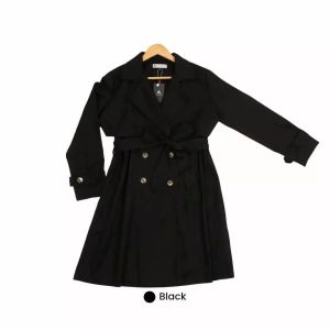 Baju Blazer Murah Perempuan Elegant Tali Pinggang Shinju Coat Black