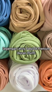 SEGI EMPAT CERUTY 115X115/ KERUDUNG SEGI 4 CERUTY BABY DOLL
