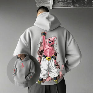 Bandai | Dragon Ball Majin Buu Oversized Hoodie Men Women Anime Graphic Pullover Streetwear Casual Jacket Autumn Winter Hooded Sweatshirt