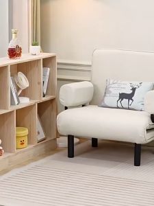 Mewah Sofa 2 Seater Putih Dilipat & Kursi Tamu Multifungsi