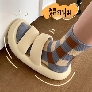 Street Fashion ฤดูร้อน รองเท้าแตะส้นหนา ผู้หญิง บาง สายคล้อง กันลื่น รองเท้าชายหาดกันกลิ่น สวมใส่ง่าย ลำลอง รองเท้าแตะ