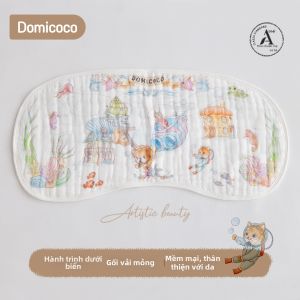 Domicoco | Khăn Gối Cotton Thấm Hút Mồ Hôi Chống Nôn Trớ Cho Bé