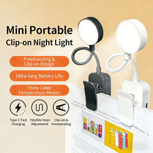 Folding Clip-On Book Lamp Rechargeable Table Lamp 3 Modes Eye Protection Dimmable Portable Bedside Student Reading Night Light