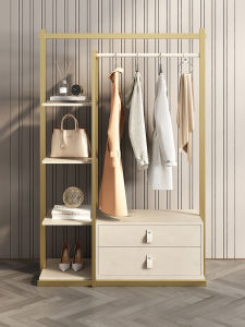 High-end Leather Art Clothing Rack Large Hanging Storage Rack