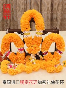 Thai-Style Handmade Four Sides Jasmine Flower Strings Long Encrypted Amulet Garland Flower Bracelet Large Flowers with Paid Embellishment