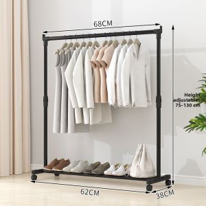 Easy-to-assemble Double-layer Floor Standing Coat Rack