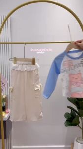 ชุดคาโก้เด็กผู้หญิงเสื้อแขนยาว ลุคสบายๆ แต่เก๋! น้ำหนัก 10-30กิโล รหัสBLUE