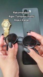 Kacamata Bulat Hitam Boboho Wanita Pria Retro KCBOBO