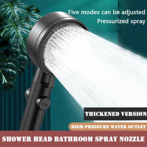 【READY STOCK】5 Mode Shower Head 3 in 1 High Pressure Water Saving Bathroom Spray Nozzle One Key Stop SPA Nozzle Shower Head