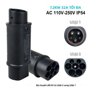 Bộ Chuyển Đổi Sạc Xe Điện Kolanky 32A 7.2KW Từ Type 2 Sang Type 1 Cho Xe Điện Bộ Sạc Ô Tô