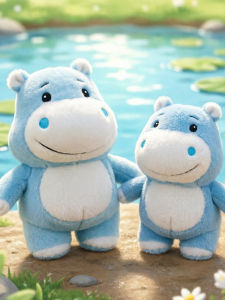 GUAIBUDIAN | Sleep Soothing Blue Hippo Plush Toy