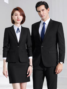 Black Suit Outwear Womens Autumn and Winter Interview Manager Formal Wear Elegant Mens and Womens Same Style Business Suit Work Clothes
