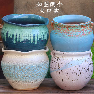 Ưu Đãi Đặc Biệt Chậu Hoa Gốm Đường Kính Lớn Tím / Tím Violet / Tím Hoa Cà Đất Sét Đơn Giản Chậu Cây Mọng Nước Phong Cách Pothos Xanh Lá Giải Phóng Mặt Bằng Chậu Hoa Thực Vật