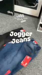 BIG SIZE / CELANA PANJANG JEANS PRIA JOGGER SUPER JUMBO BLACK JAZZ MELAR UKURAN 34 36 38 40 42 44 46 48 50