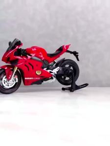 Customized Version 1:10 Ducati V4S Alloy Motorcycle Model Sound Light Diecast Simulated Miniature Toy Collect Kid Birthday Gift