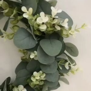 【Pre-order】 Artificial Eucalyptus Wreath for Front Door Spring Wreath Faux Eucalyptus Leaves Porch Farmhouse Patio Garden Holidays Celebration Party Christmas Decor