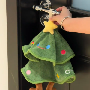 Khăn Lau Tay Treo Hình Cây Thông Noel Dày Siêu Thấm Hút Dùng Trong Nhà Bếp Phòng Tắm Khăn Lau Tay Nhỏ Dễ Thương