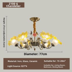 OUCHAO | Retro Glass Flower Chandelier