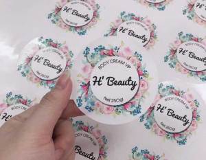 In tem giấy logo sticker cán bóng bế theo yêu cầu | chỉ cần lột và dán