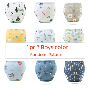 1PC Random Color Reusable Cotton Training Pants Infant Shorts Underwear Cloth Baby Diaper Nappies Panties Nappy Changing