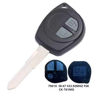 KEYECU Replacement Complete Head Remote Car Key Fob 2 Button 433MHZ T61M0/T79M0 ID47T68L0 ID46 for Suzuki Swift S-Cross Vitara