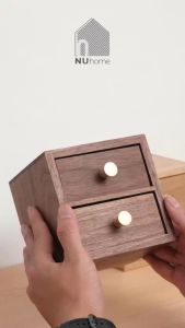 Tủ gỗ mini để bàn - Kybi | NU Home | tủ nhỏ bằng gỗ óc chó gỗ sồi tự nhiên thiết kế đơn giản