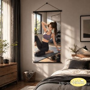 VIKAMA Anime Girl Thể Dục Thảm Treo Tường Polyester Nghệ Thuật Cho Phòng Ngủ Trang Trí Phòng Khách Chống Thấm Nước Có Thể Giặt Bằng Máy