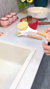 Natural sisal pot brush brush non-stick pan bowl long-handled wok brush