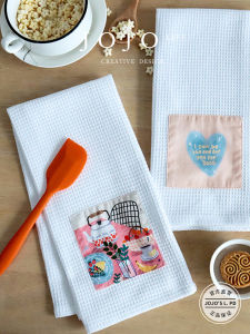 JOJOS L. PD. Printed Pineapple Pattern Tea Towel Japanese Style Rural Theme Handmade Home Use Dining Table Decor Towel