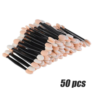 10/30/50/100Pcs Sponge Nail Art Brushes Mini Double-Ended Chrome Powder Eyeshadow Applicator Stick Makeup Portable Manicure Tool