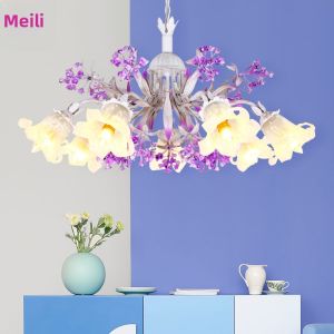 MEIYUAN | Romantic Lavender Country Style Creamy Chandelier Dual Use