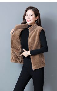 Áo Gile Nữ Trung Niên Cao Cấp New Famous Lông Cừu Hai Mặt Phiên Bản Áo Vest Hàn Quốc GL02