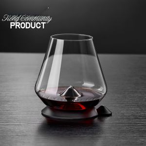 Burgundy Crystal Red Wine Glass Luxury Handmade Wine Shape Cocktail Mixing High End Table Glass for Home Use Customized Design