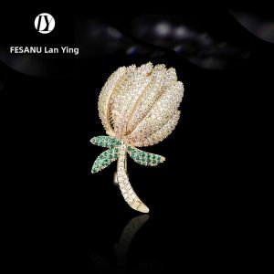 FESANU | Austrian Crystal Elegant Floral Brooch for Women
