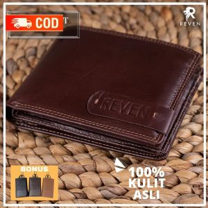 Dompet Kulit Pria Dompet Pria Cowok Dompet Lipat Pria Kekinian No Furing Reven Premium Wallet Bahan Full Kulit Sapi High Quality
