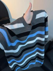 LIUBU | Vintage Color Block Striped Knitted Short Sleeve T-shirt