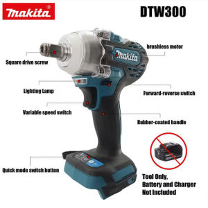 Makita | Makita DTW300 18V Brushless Cordless Wrench Power Tool Set High 330Nm Torque Wind Cannon for Auto Repair Lithium Large Torque Wr