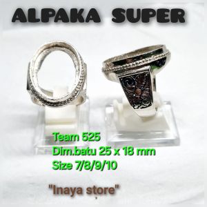 Ring emban alpaka super dim 13 x 11 / model cakar gigi pengikat ring cincin batu akik eceran
