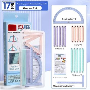 JIFANPAUL | Magnetic Geometry Demonstrator for Grades 2-4 Math Teaching Aids with Parallelogram Triangle and Adjustable Angle Frame