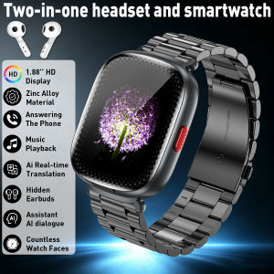 LIGE | LIGE New Smart Watch 2-in-1 TWS Headset 1.88" Screen Wireless Dual Earbuds Call AI Q&A Health Monitor Sport Tracker Smart Watch