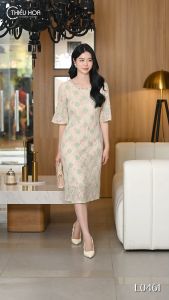 Đầm thiết kế sang trọng chất liệu ren ngũ sắc cao cấp DD4L0461 Thời trang Thiều Hoa