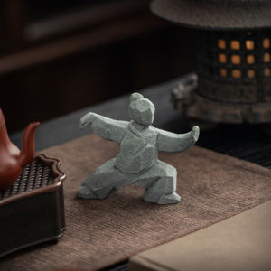 Stone-made New Chinese Martial Arts Figure Tai Chi Kung Fu Home Desktop Tea Table Creative Ornaments Niche Decoration Crafts