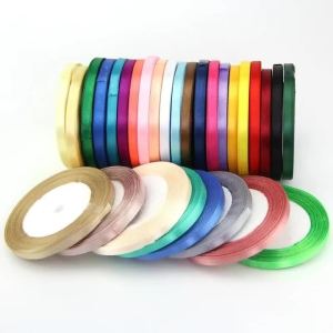 25 Yards 15mm Satin Ribbons Christmas Wedding Party Decoration Birthday Halloween Gift Wrapping DIY Ribbons White Red Blue Green