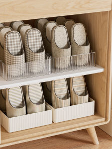 Entryway Vertical Shoe Cabinet Home Slippers Storage Organizer Plastic Material Simple Style for Everyone's Use
