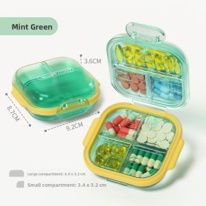 Portable Japanese Style Medicine Box Mini Pill Organizer for Daily Three Meals Seven Day Week Storage Container