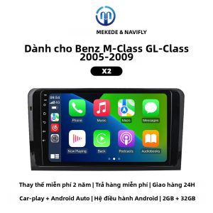 MEKEDE Wireless CarPlay Android Auto Radio Cho Mercedes-Benz ML-Class GL-Class W164 2005-2009 9 Màn Hình Cảm Ứng WIFI BT Máy Nghe Nhạc Đa Phương Tiện