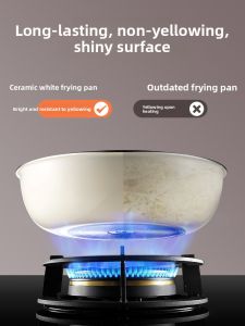 ASD Ceramic Non-Stick Small Stir-Fry Pan Flat Bottom Wok for Electric Stove And Gas Stove Home Cooking Pot for Single Person